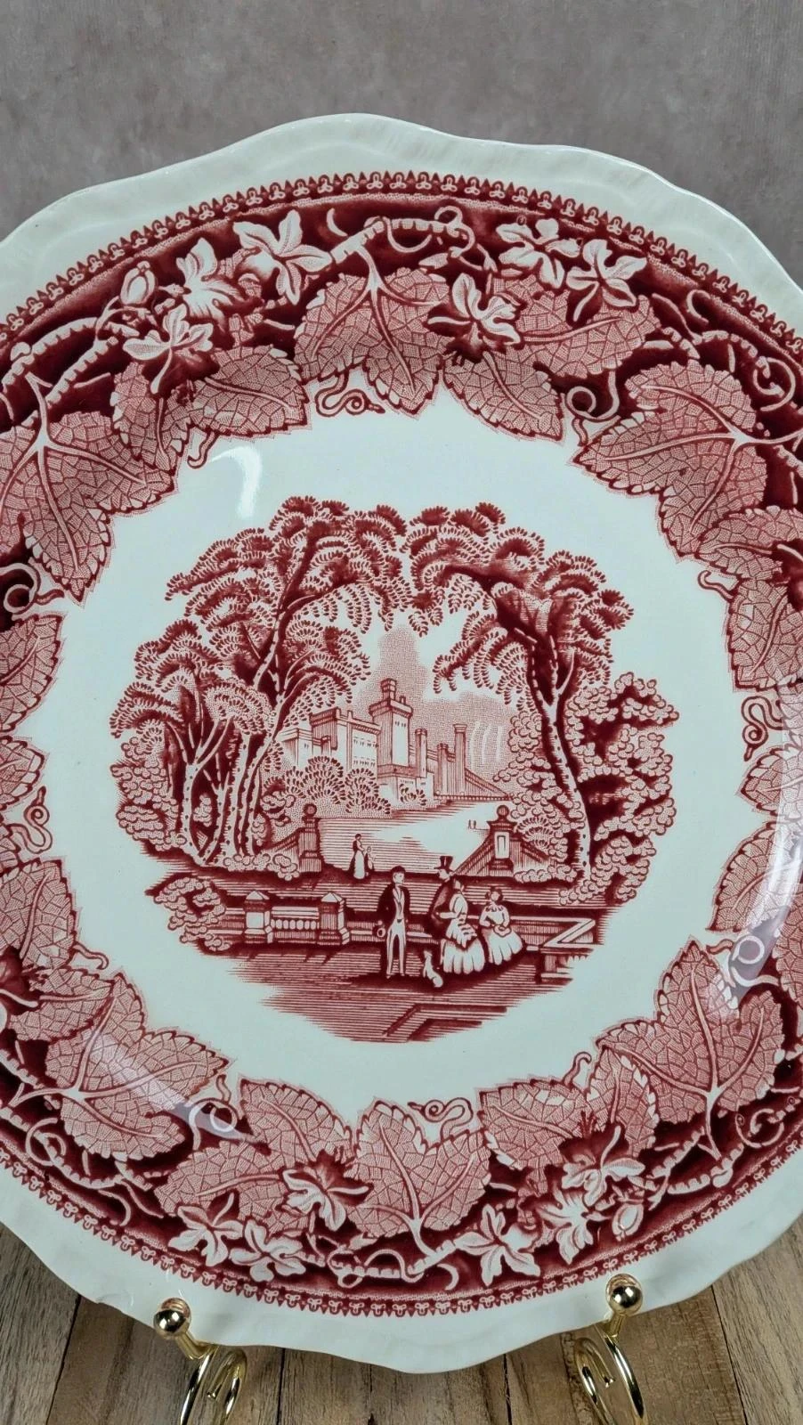 Assiette ancienne Mason’s Vista rouge – décor romantique anglais – photo 4